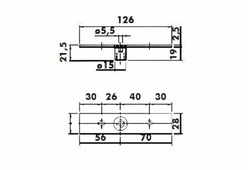 CAS10170 Top Center Free Swinging Pivot