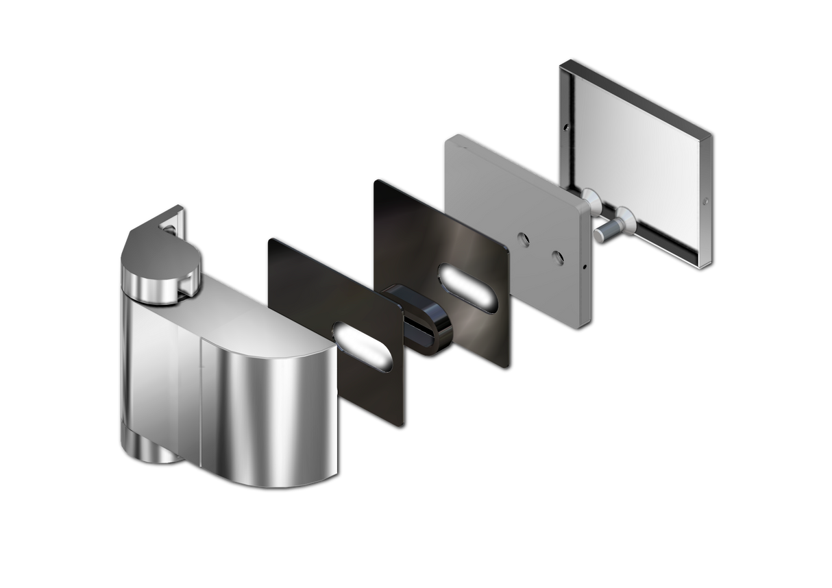 CAS4L8DS Latus 80 Round Centre Plate Mount Free Swinging Hinge