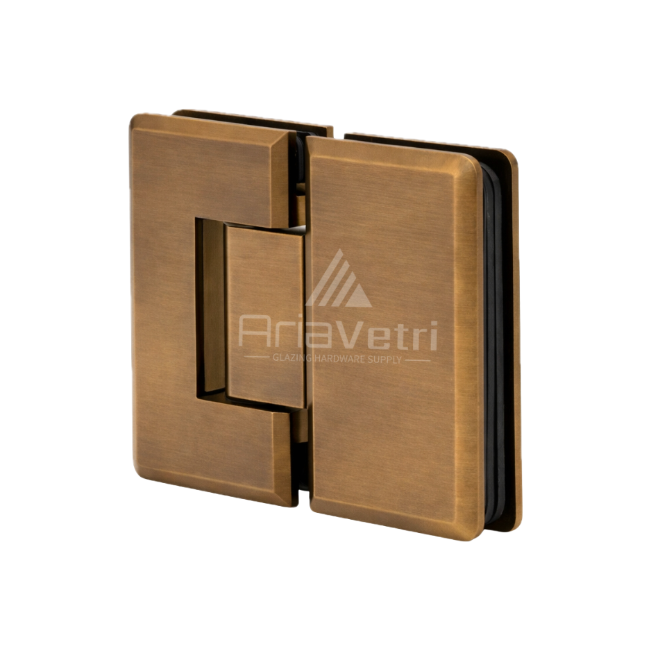 AC180 Heavy Duty Glass to Glass 180 Woodstock Radius Corner Hinge