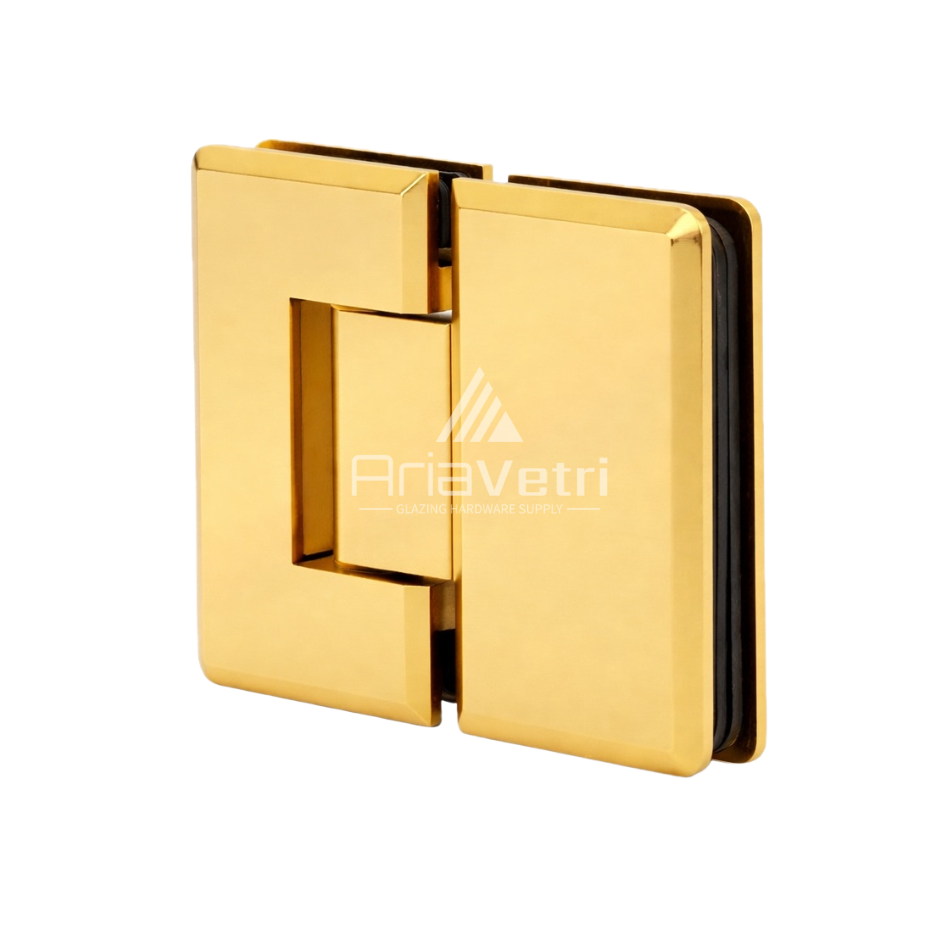 AC380 Heavy Duty Glass to Glass 180 Adjustable Woodstock Radius Corner Hinge