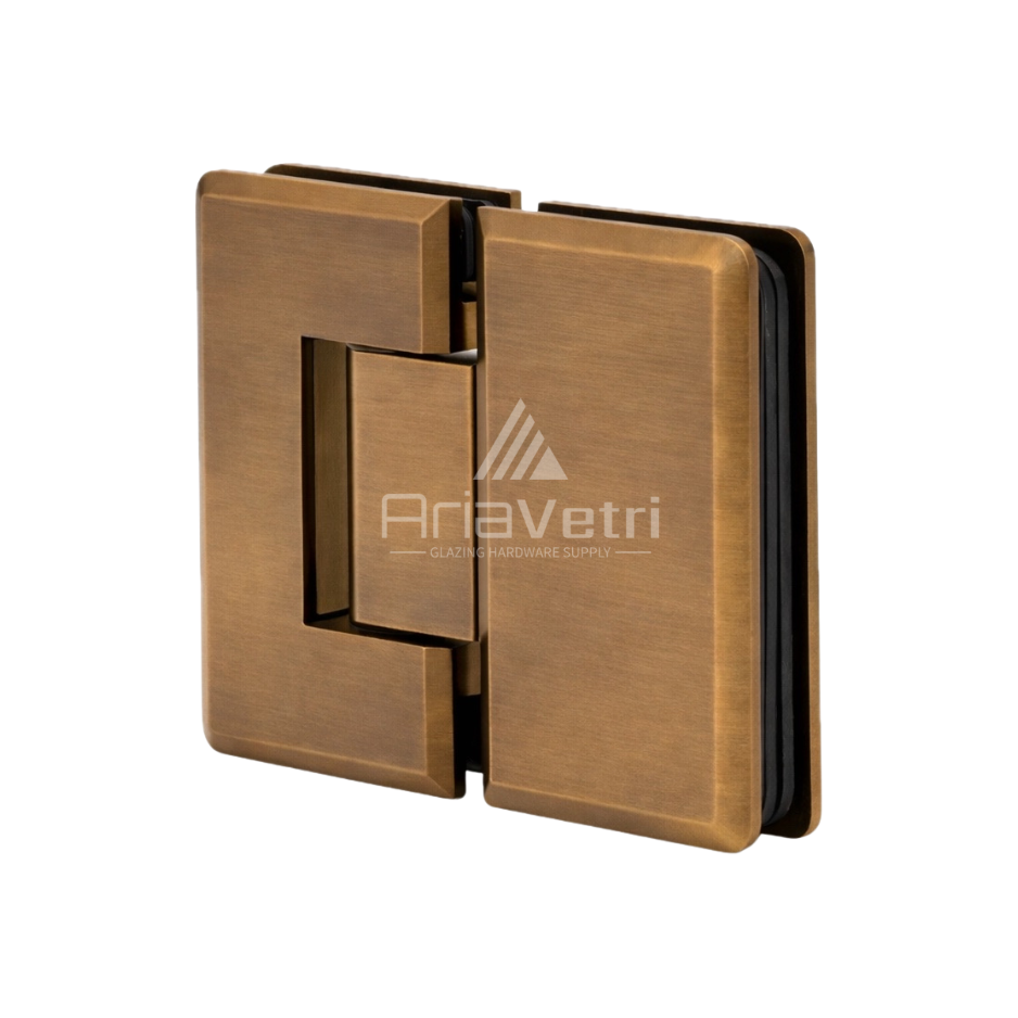 AC380 Heavy Duty Glass to Glass 180 Adjustable Woodstock Radius Corner Hinge