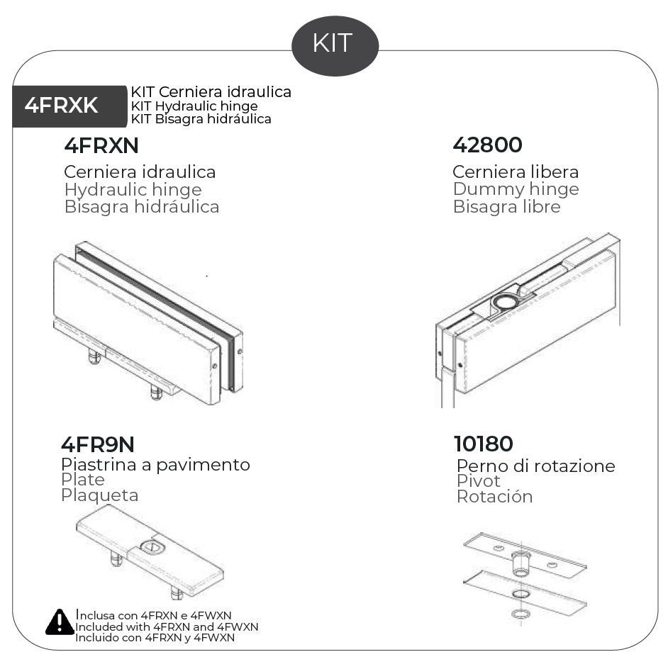 CAS4FR1K FRENUM Hold Open Hydraulic Bottom Patch Hinge Kit