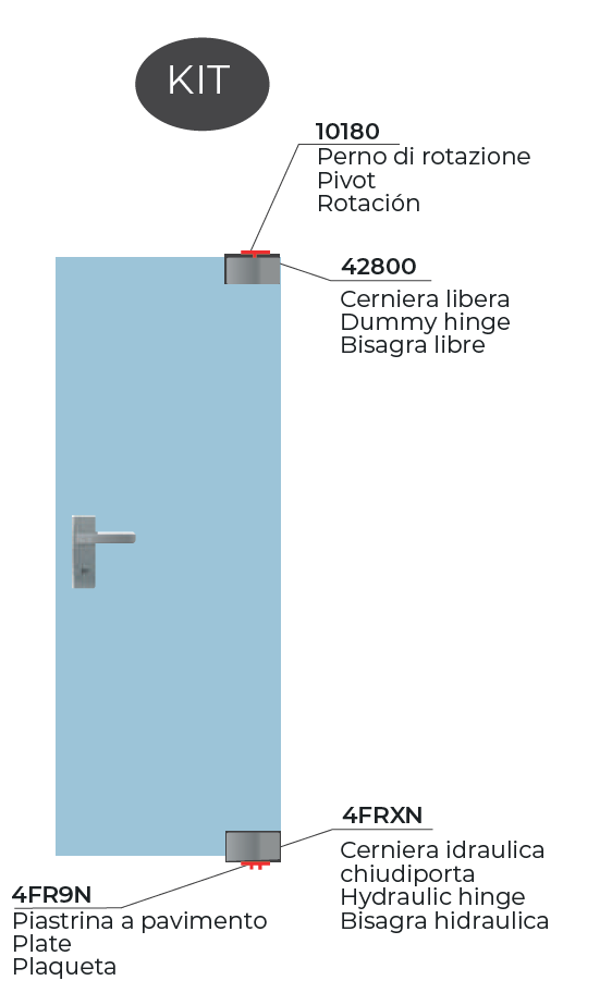 CAS4FR1K FRENUM Hold Open Hydraulic Bottom Patch Hinge Kit