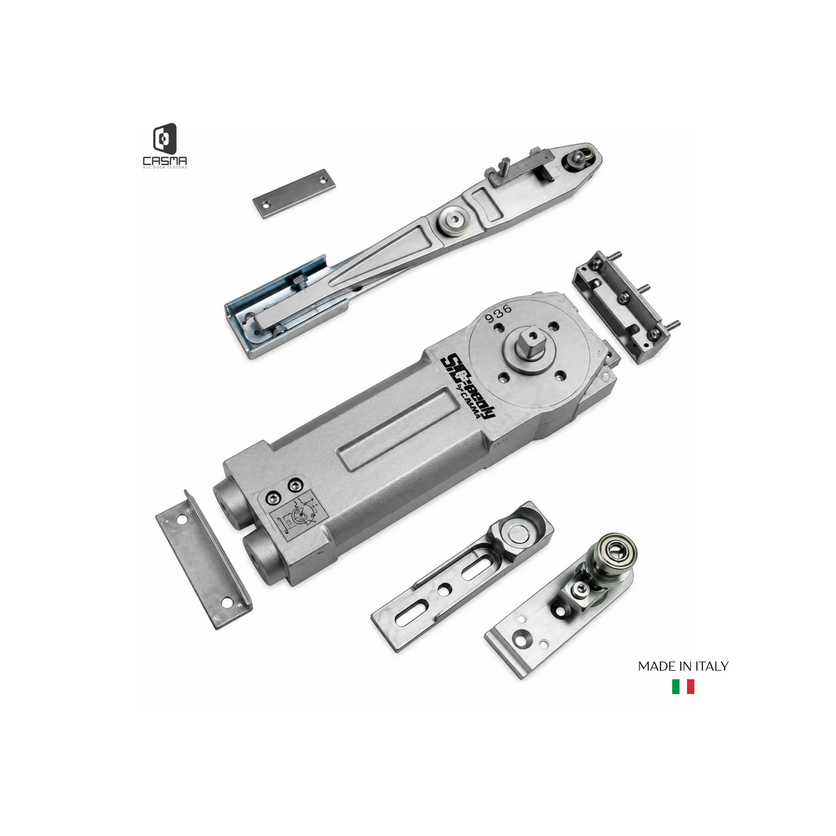 CASM7790H 90 Degree Hold Open Overhead Concealed Door Closer with Bracket