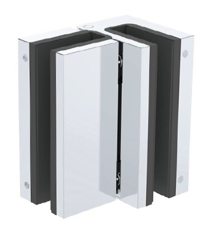 DAL090 Heavy Duty Glass to Glass 90 Dallas Square Hinge