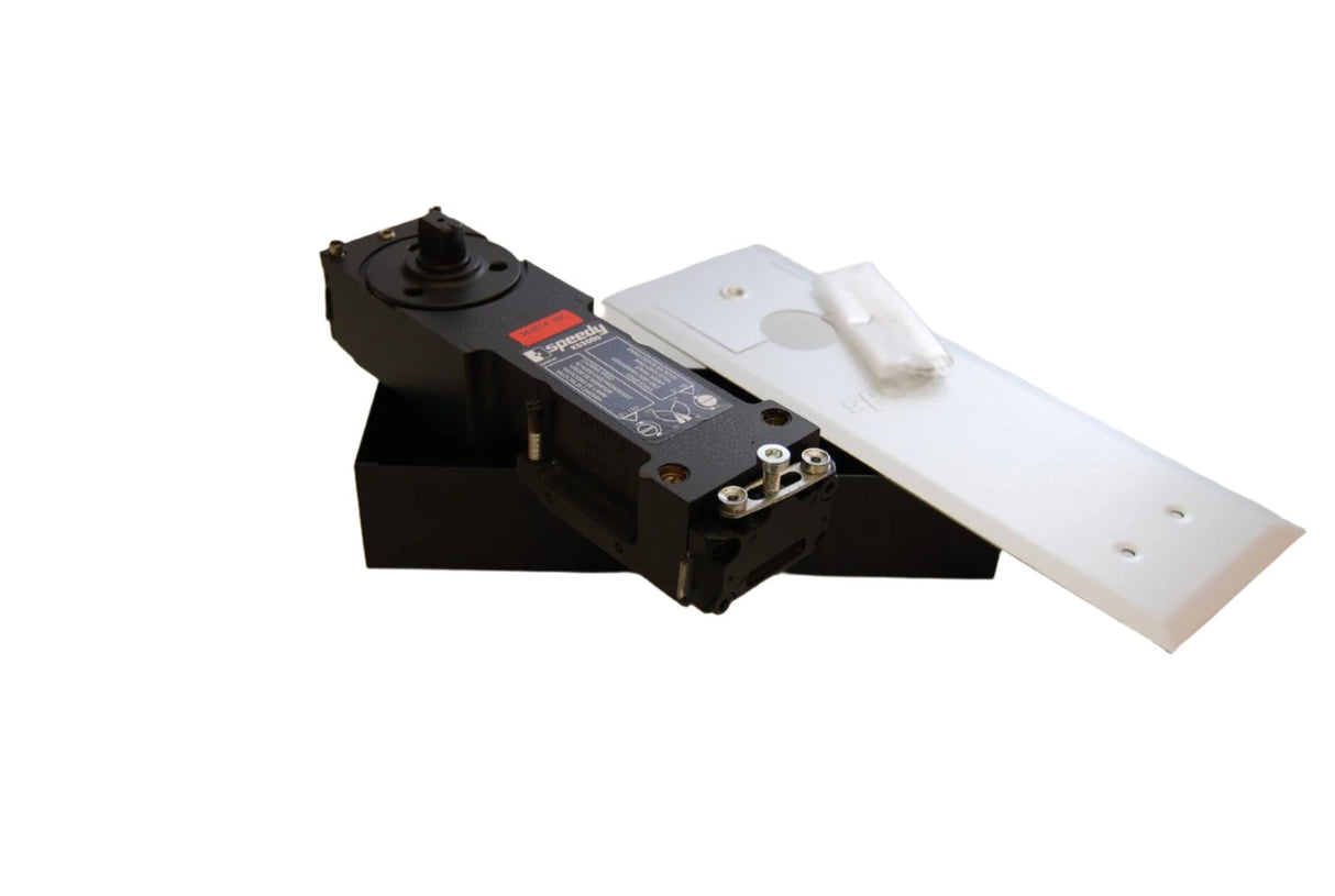 CAS3000R90HIS Red 90 Degree Hold Open Floor Closer with Interchangeable Spindle