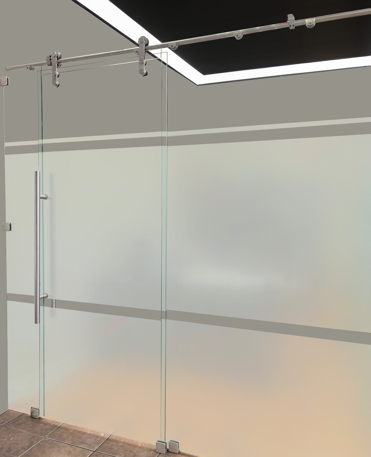 ALGGM Modern Single Door Glass mount Slider