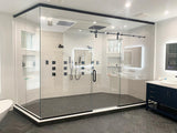 ALGGM LAGOON Modern Single Door Glass mount Slider