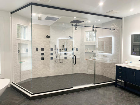 ALGGM LAGOON Modern Single Door Glass mount Slider