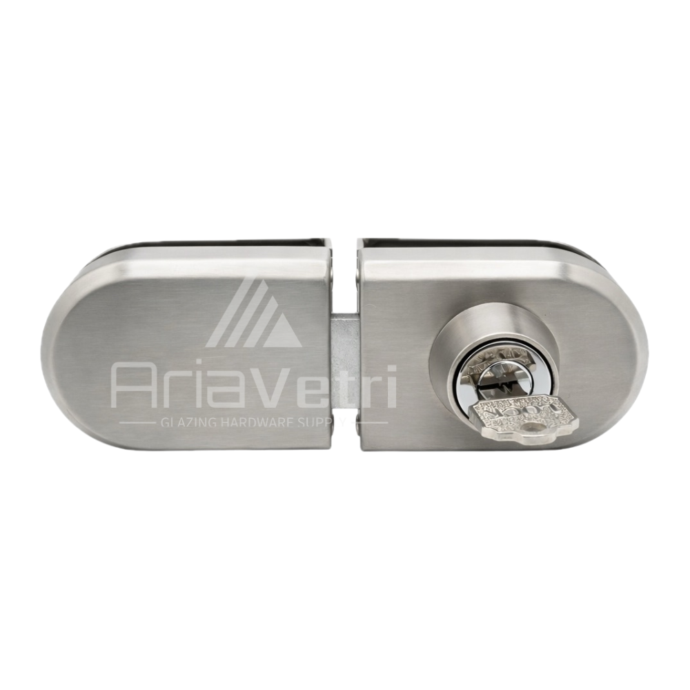ALD423 Slip on Oval Deadbolt Glass to Glass Lock with Hook Sliding Door