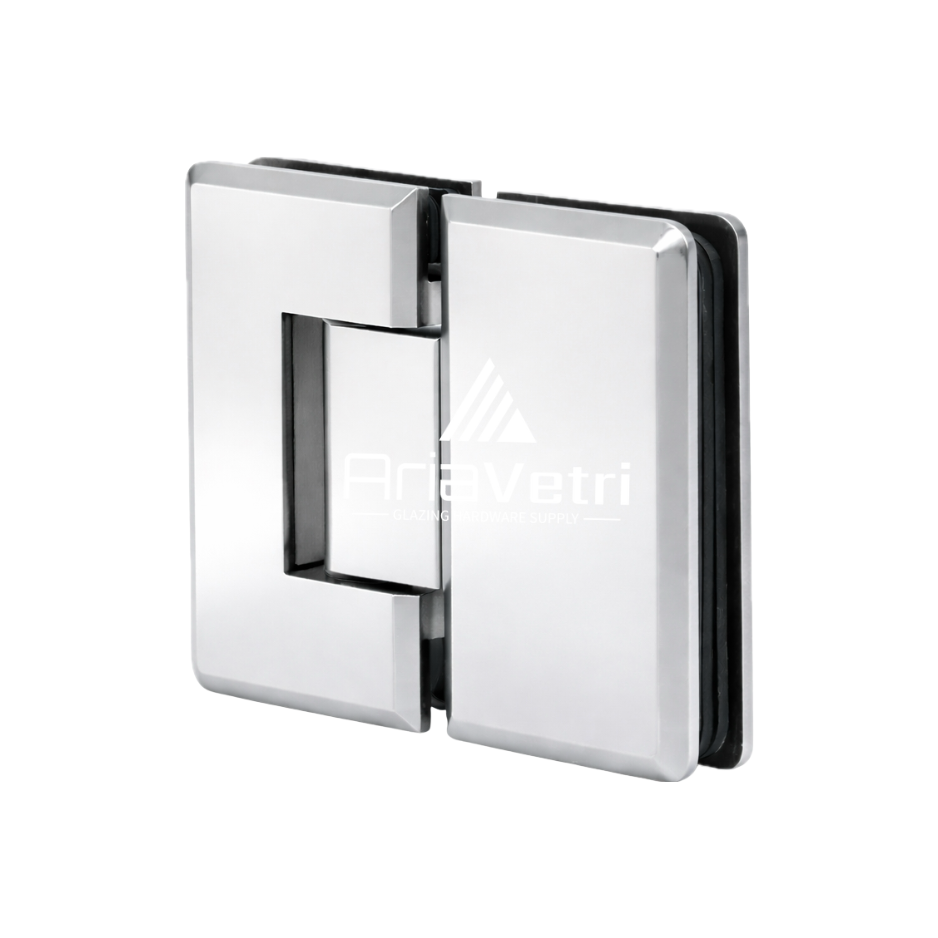 AC180 Heavy Duty Glass to Glass 180 Woodstock Radius Corner Hinge