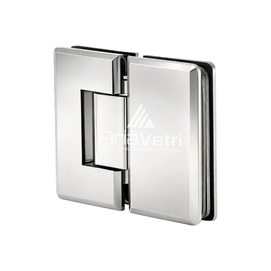 AC180 Heavy Duty Glass to Glass 180 Woodstock Radius Corner Hinge