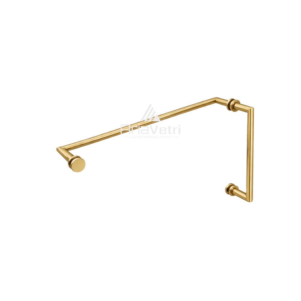 AM6x18 Round 6" Mitered Handle with Round 18" Mitered Towel Bar