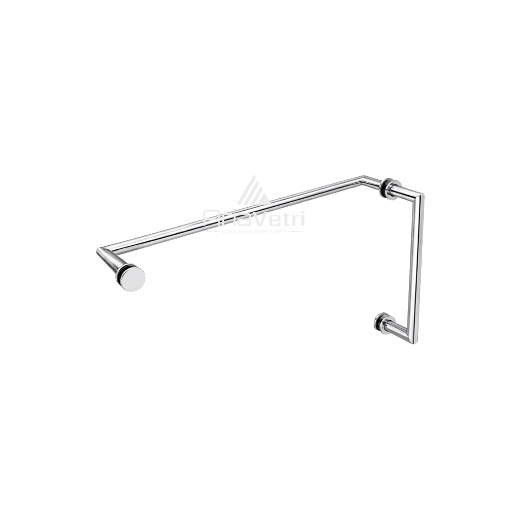 AM6x18 Round 6" Mitered Handle with Round 18" Mitered Towel Bar