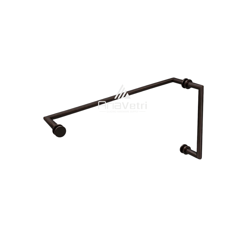 AM6x18 Round 6" Mitered Handle with Round 18" Mitered Towel Bar