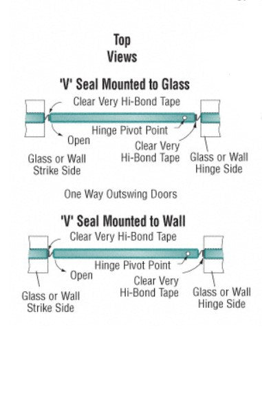 ASDTVT2 VINYL "V" Shape Seal for 1/4 Max Gap with tape