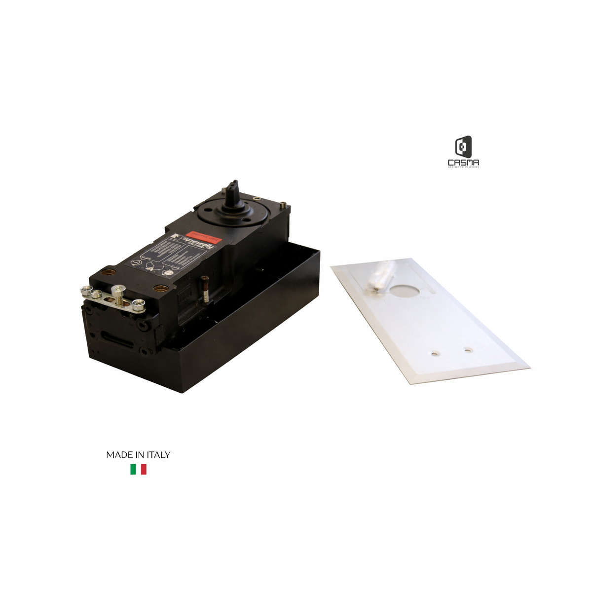 CAS3000R105HIS Red 105 Degree Hold Open Floor Closer with Interchangeable Spindle