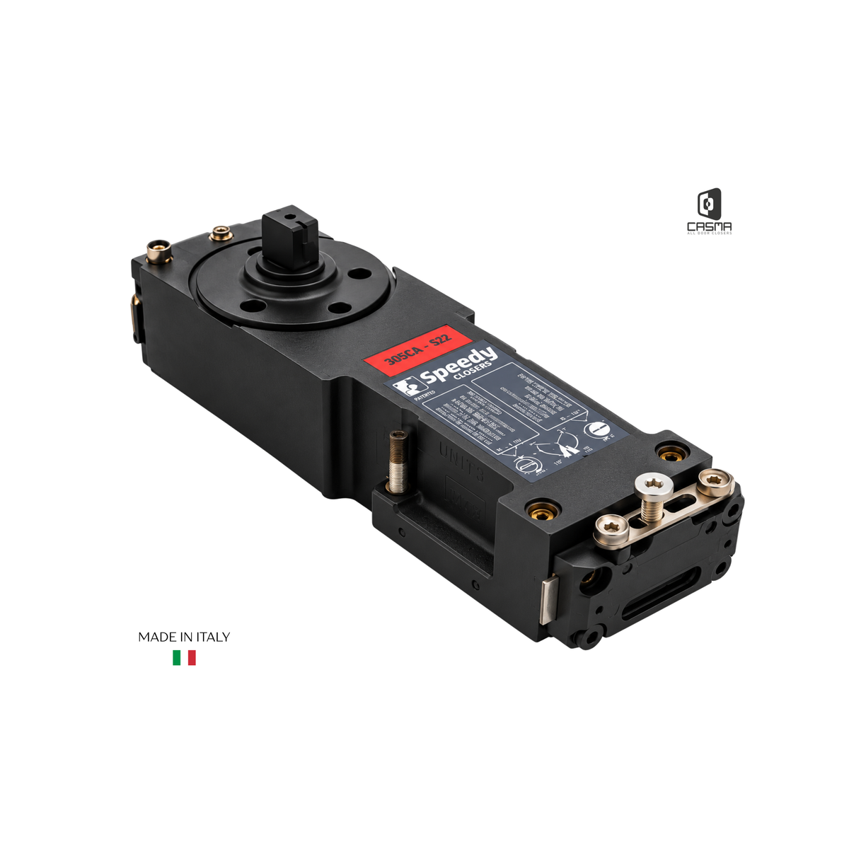 CAS3000R105HIS Red 105 Degree Hold Open Floor Closer with Interchangeable Spindle