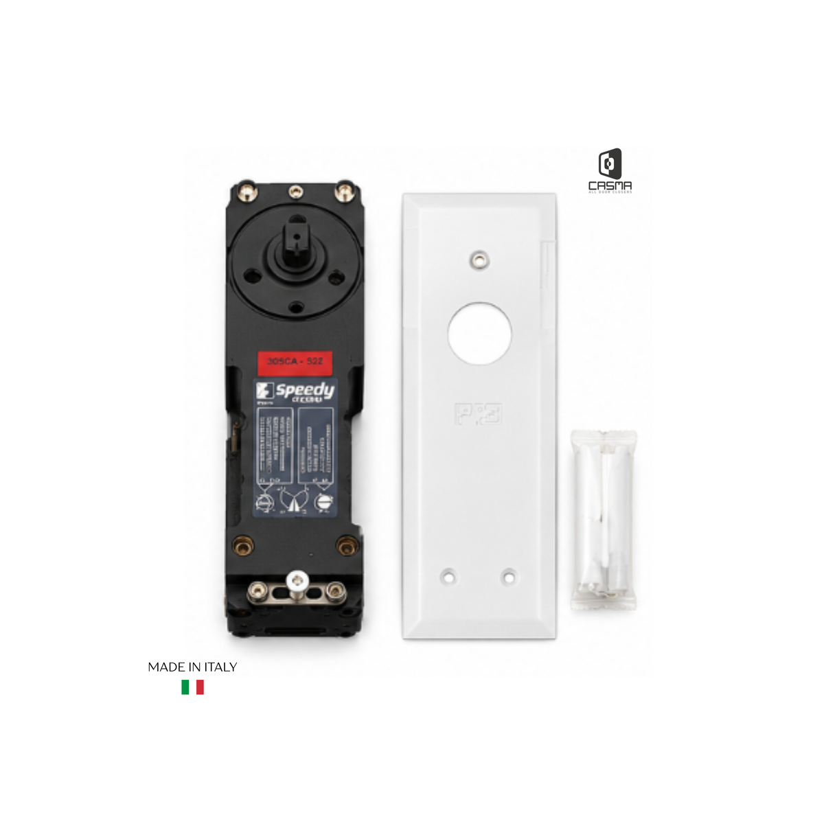CAS3000RIS Red No Hold Open Floor Closer With Interchangeable Spindle