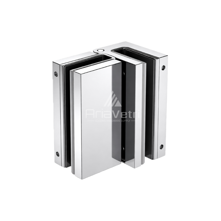 DAL090 Heavy Duty Glass to Glass 90 Dallas Square Hinge
