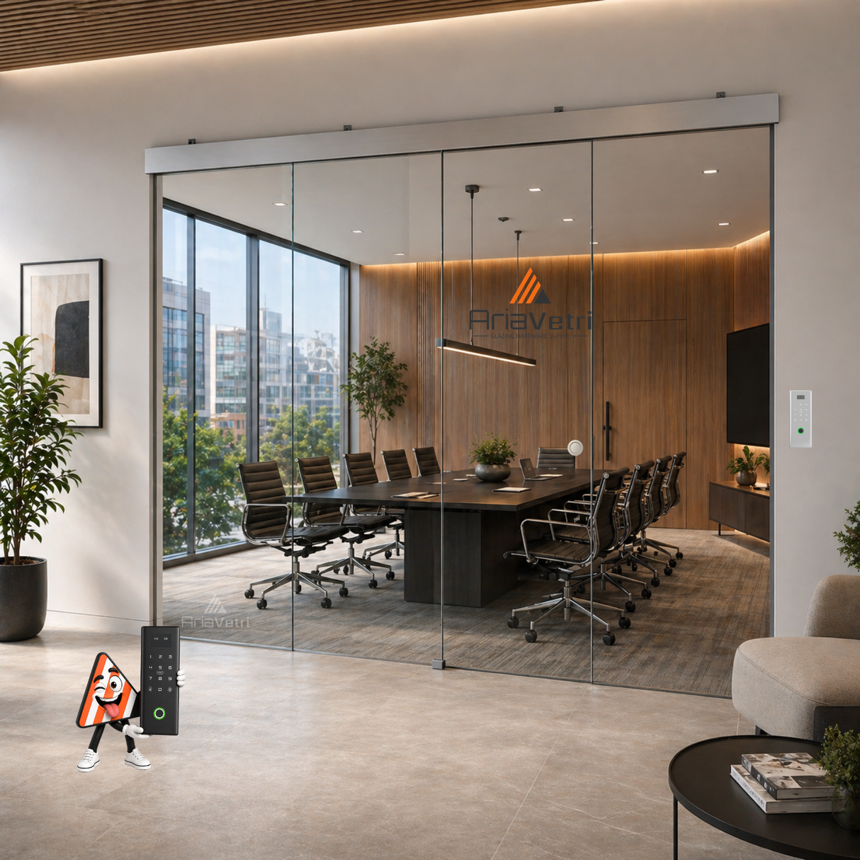 GLDXL2 Heavy Duty GlideWall Single Sliding Door & Fixed Panel Kit with SoftBrake