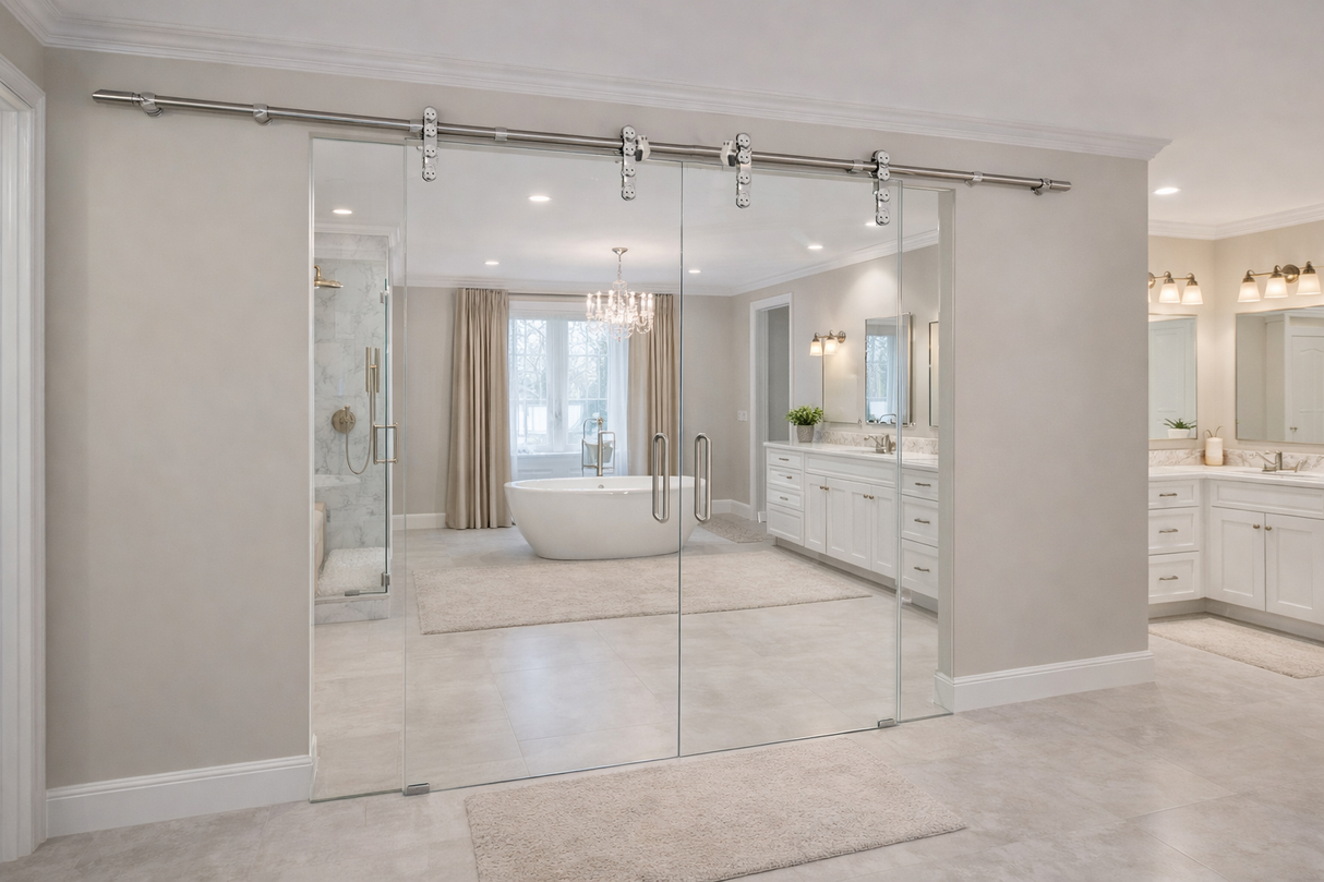 ALGGM LAGOON Modern Single Door Glass mount Slider